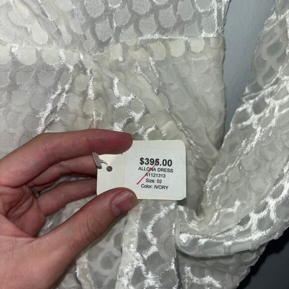 Ramy Brook Allona Dress Size 2 NWT Ivory Textured Long Sleeve Mini Bridal Dress - Picture 8 of 14